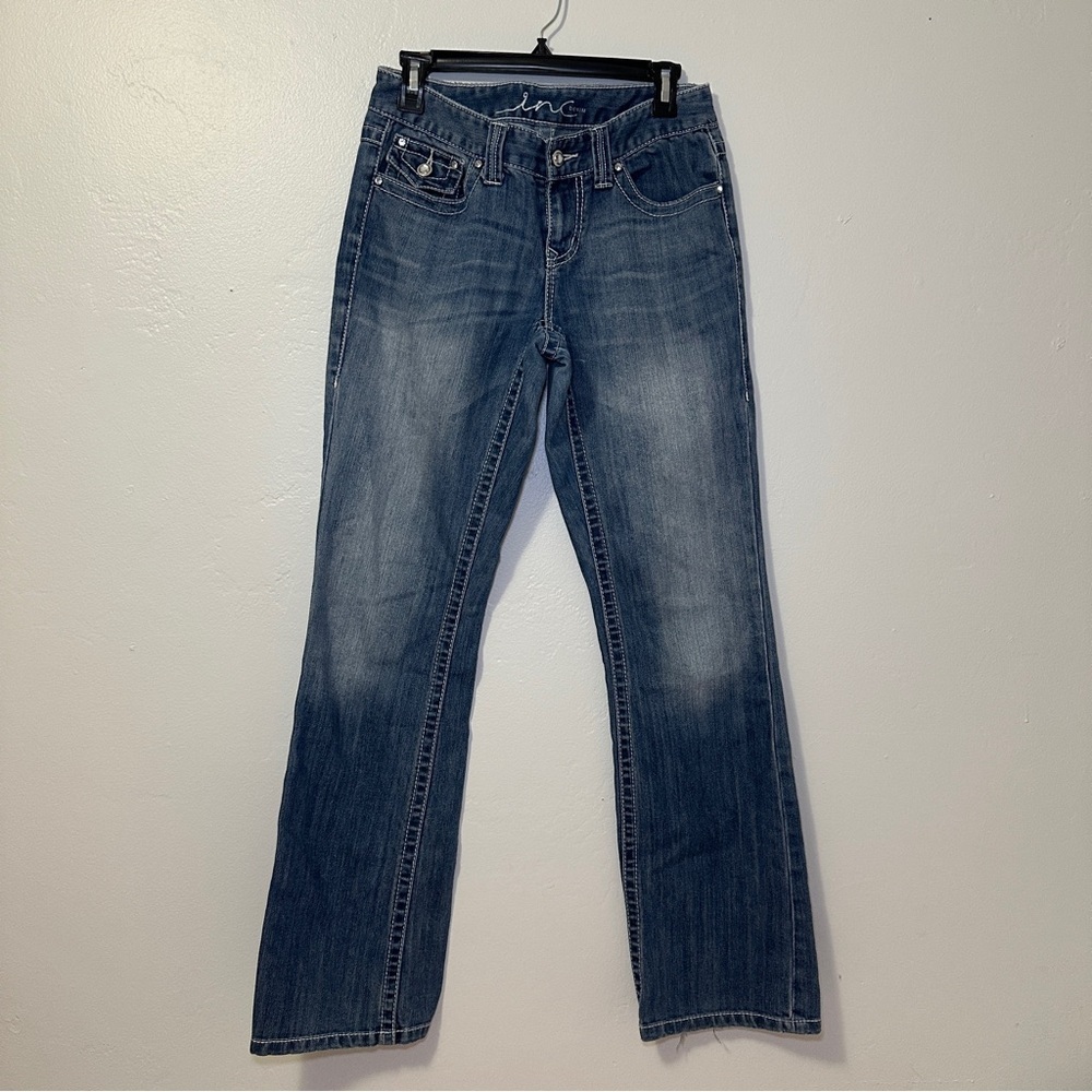 INC International Concepts Dark Blue Straight Leg Jeans
